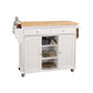 Wood Kitchen Cart 2 Door Cabinet Natural Brown White By Casagear Home AMF-98305