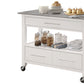 Kitchen Cart With Stainless Steel Top Gray & White - ACME AMF-98330