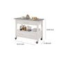 Kitchen Cart With Stainless Steel Top Gray & White - ACME AMF-98330