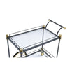 Metal Framed Serving Cart with Side Handle Black and Gold By Casagear Home AMF-98370