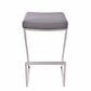 26’’ Z-Shape Backless Barstool with Padded Seat,Silver & Gray By Casagear Home BM155792