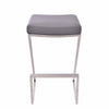 26’’ Z-Shape Backless Barstool with Padded Seat,Silver & Gray By Casagear Home BM155792