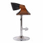 Adjustable Barstool with Wooden Support Black and Brown By Casagear Home BM155626