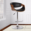 Adjustable Barstool with Wooden Support Black and Brown By Casagear Home BM155626