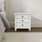 Pine Wood 3 Drawer Nightstand in White