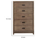 Wooden Chest with 5 Drawers Brown APF-1800-05