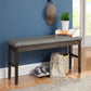 Rubberwood Dining Bench With Padded Upholstery Brown