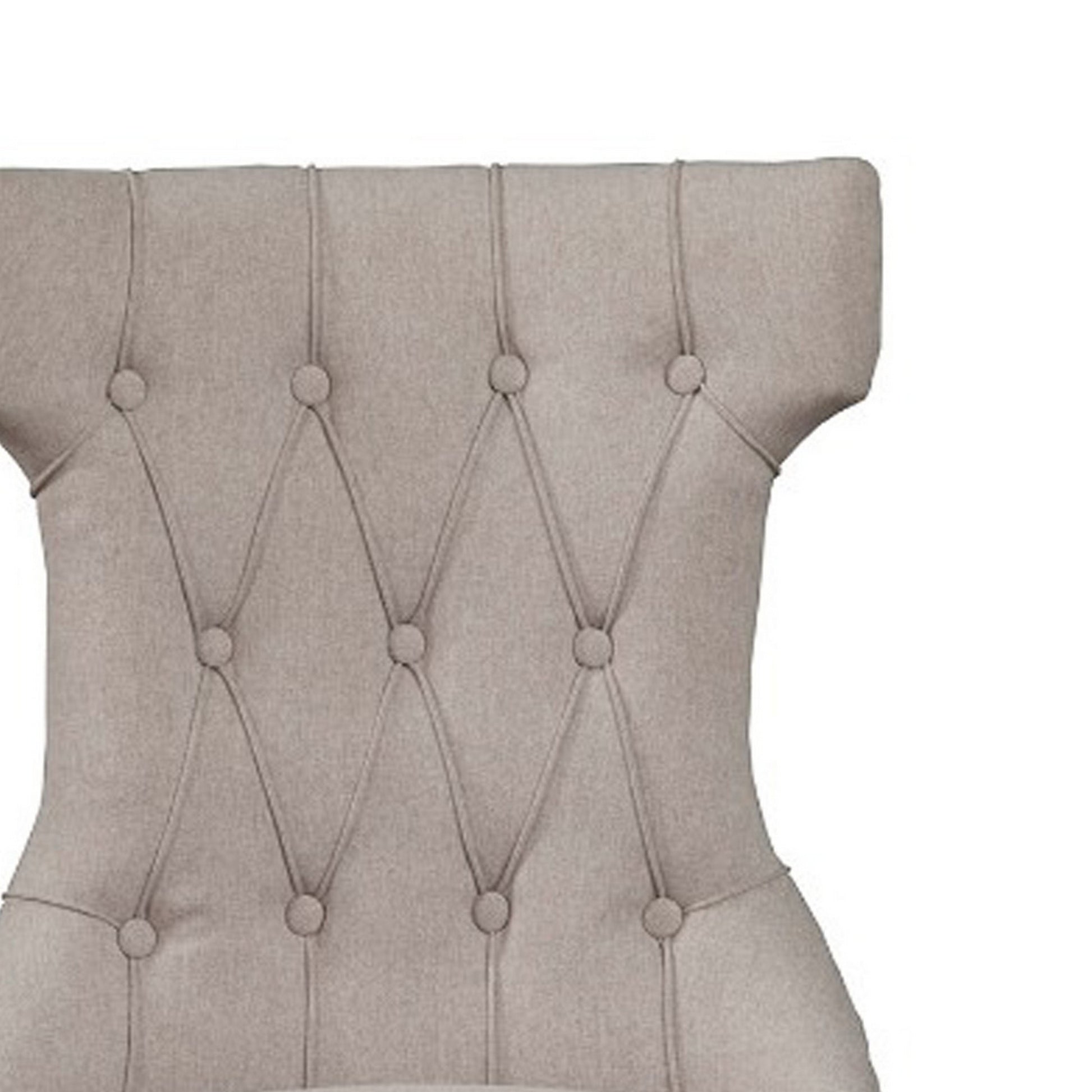 Upholstered Button Tufted Side Chairs With Wooden Base Set Of 2 Gray APF-3868-02