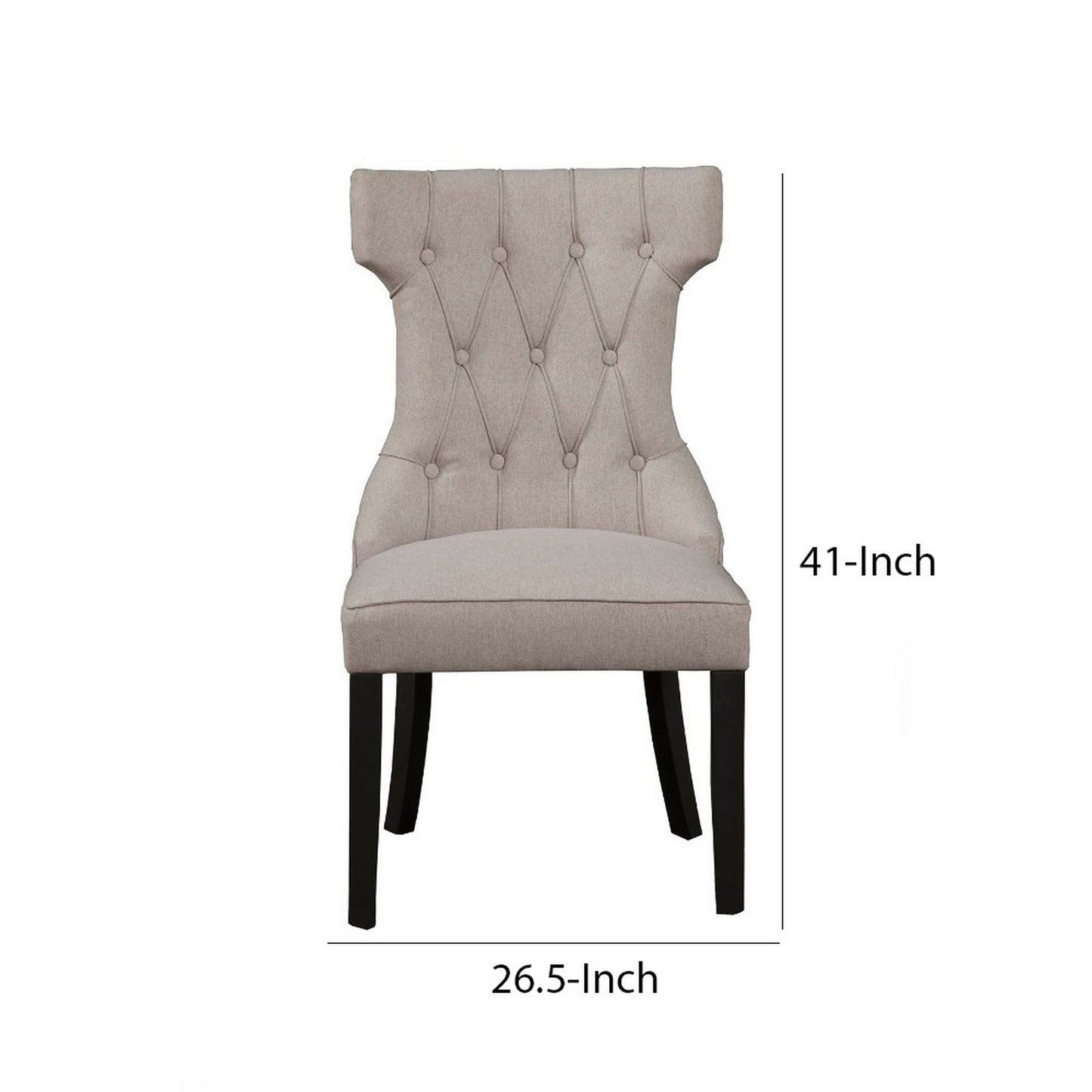 Upholstered Button Tufted Side Chairs With Wooden Base Set Of 2 Gray APF-3868-02