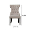 Upholstered Button Tufted Side Chairs With Wooden Base Set Of 2 Gray APF-3868-02