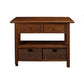 Convenient Wooden Kitchen Cart With Storage Drawers Brown APF-6079-05