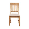 Slatted High Back Wooden Side Chair Set Of 2 Natural Brown And Beige APF-8812-02