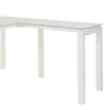 Metal L Shape Desk with Frosted Glass Top and Block Legs White - H410-24 By Casagear Home AYF-H410-24