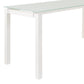 Metal L Shape Desk with Frosted Glass Top and Block Legs White - H410-24 By Casagear Home AYF-H410-24