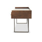 Three Drawers Wooden Desk with Tubular Metal Base and Bar Handles Brown and Black - H633-27 By Casagear Home AYF-H633-27