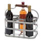 Metal Strip Wine Holder With Wooden Handle And Six Bottles Storage Gray - BM00224 BM00224