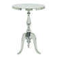 Traditional Style Aluminum Accent Table With Pedestal Base Silver - BM01816 BM01816