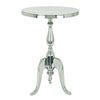 Traditional Style Aluminum Accent Table With Pedestal Base Silver - BM01816 BM01816