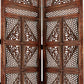 Traditional Four Panel Wooden Room Divider with Hand Carved Details Antique Brown The Urban Port 32620