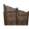 Benzara Hand Carved Foldable 4-Panel Wooden Partition Screen/RoomDivider,Brown - BM01875 BM01875