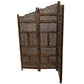 Benzara Hand Carved Foldable 4-Panel Wooden Partition Screen/RoomDivider,Brown - BM01875 BM01875