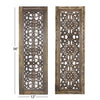 Benzara Floral Hand Carved Wooden Wall Panels Assortment of Two Brown - BM01881 BM01881