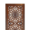 2 Piece Mango Wood Wall Panel Set with Mendallion Carving Burnt Brown - BM01883 BM01883