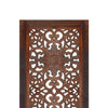 2 Piece Mango Wood Wall Panel Set with Mendallion Carving Burnt Brown - BM01883 BM01883