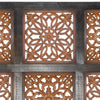 Decorative Mango Wood Wall Panel with Cutout Flower Pattern Brown - BM01889 BM01889