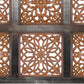 Decorative Mango Wood Wall Panel with Cutout Flower Pattern Brown - BM01889 BM01889