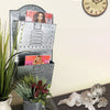 Galvanized Metal Two Tier Wall Pocket Organizer, Gray - BM03179