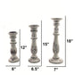 Benzara Distressed Mango Wood Pillar Shaped Candle holder Set of 3 White BM03596