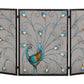 Peacock Theme Metal 3 Panel Mesh Fireplace Screen Multicolor - BM04366 BM04366