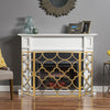 50 Inch 3 Panel Metal Fireplace Screen, Quatrefoil Design, Gold- BM05668