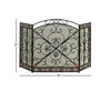 Traditional 3 Panel Metal Fire Screen With Filigree Design Bronze Black The Urban Port 71822