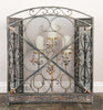 Traditional 3 Panel Metal Fire Screen With Filigree Design, Bronze, Black The Urban Port