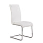 Metal Cantilever Dining Chair Set of 2 White and Silver By Casagear Home BM09803