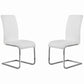 Metal Cantilever Dining Chair Set of 2 White and Silver By Casagear Home BM09803