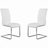 Metal Cantilever Dining Chair Set of 2 White and Silver By Casagear Home BM09803