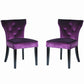 Fabric Side Chair with Padded Seat Set of 2 Purple By Casagear Home BM09918