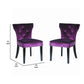 Fabric Side Chair with Padded Seat Set of 2 Purple By Casagear Home BM09918