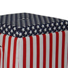 Patriotic Print Square Storage Ottoman with 1 Extra Seating, Multicolor By Casagear Home