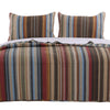 Phoenix Fabric 3 Piece Queen Size Quilt Set with Striped Prints Multicolor By Casagear Home BM101913