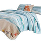 Maritsa Four Piece Twin Size Fabric Quilt Set with Coastal Prints Blue By Casagear Home BM101969