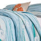 Maritsa Four Piece Twin Size Fabric Quilt Set with Coastal Prints Blue By Casagear Home BM101969