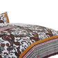 Detroit Fabric 3 Piece Queen Size Quilt Set with Tribal Motifs Multicolor By Casagear Home BM102012