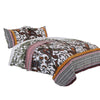 Detroit Fabric 3 Piece Queen Size Quilt Set with Tribal Motifs, Multicolor By Casagear Home