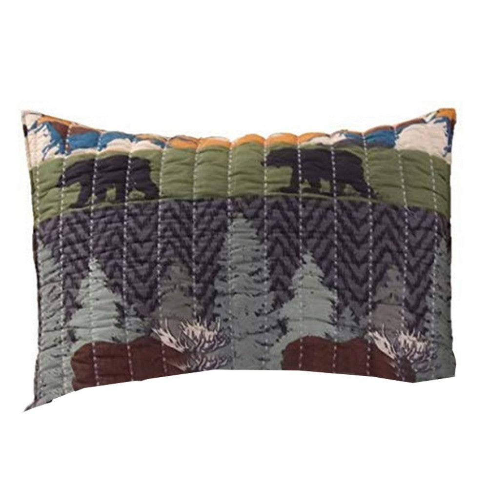 2 Piece Twin Size Quilt Set with Nature Inspired Print Multicolor By Casagear Home BM116915