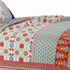 Geometric and Floral Print Twin Size Quilt Set with 1 Sham Multicolor By Casagear Home BM116975