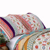 Geometric and Floral Print Full Size Quilt Set with 2 Shams Multicolor By Casagear Home BM116976